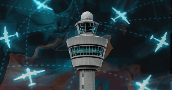 An air traffic control tower