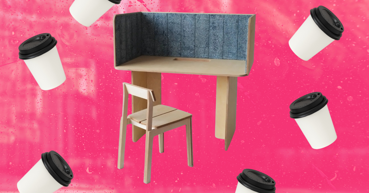 Your used coffee cup could be your next desk